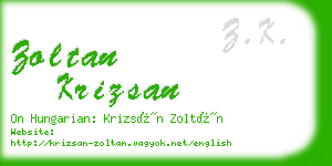 zoltan krizsan business card